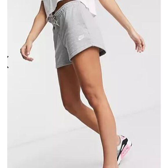 Nike Essential Gray Heather Midrise Fleece Shorts with Pockets Women's Size XXL - Picture 1 of 12